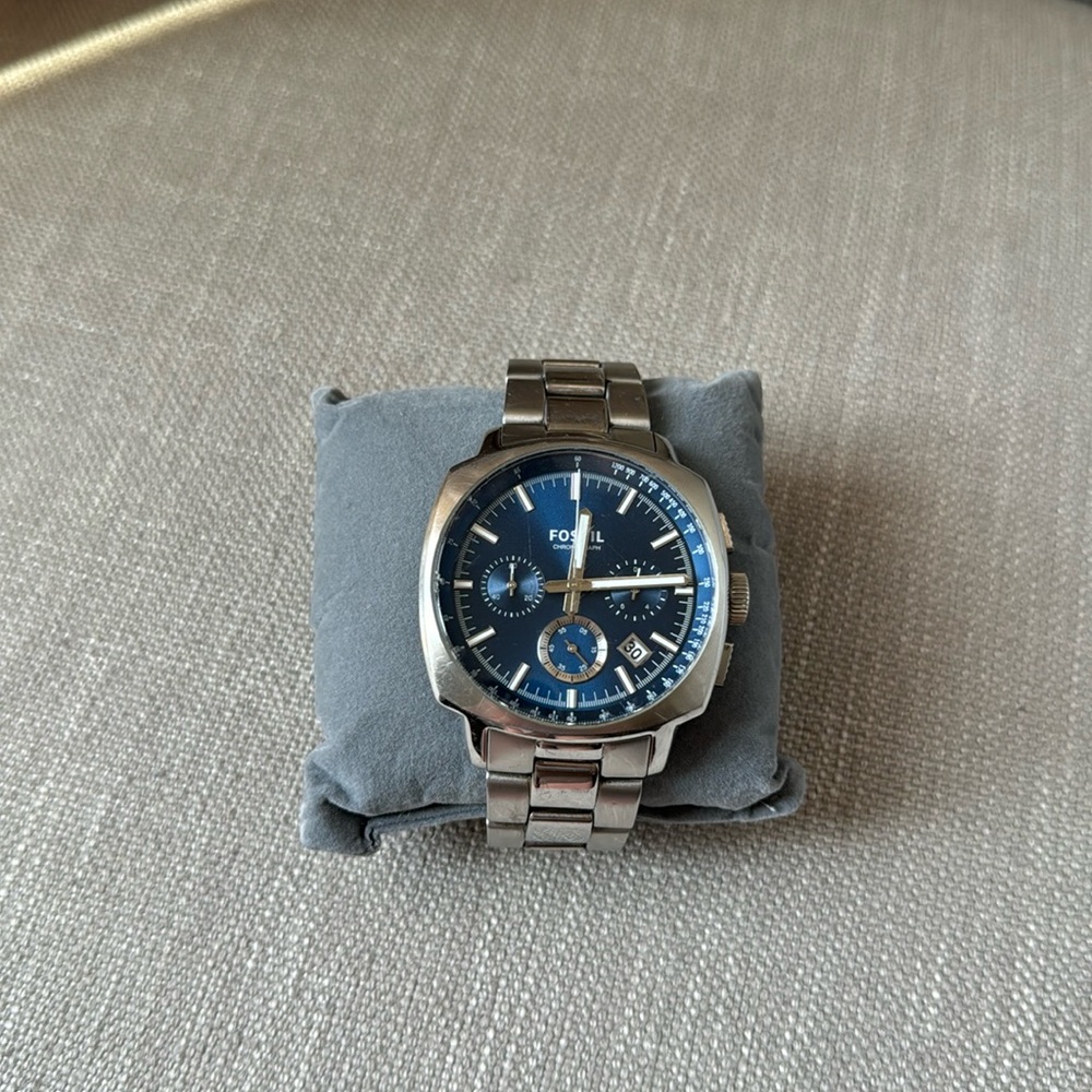 Men’s Fossil Haywood Chronograph Stainless Steel Watch - Blue Dial